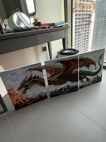Dragon Triptych – Oil on Canvas