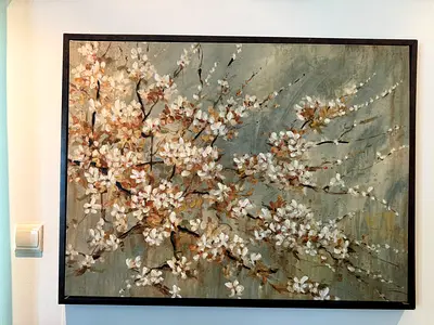 Framed Floral oil Painting - Blossom Artwork