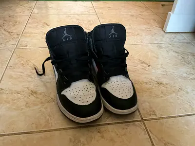 Used Black & White Air Jordan Sneakers, Size 36.5 EUR and 4 UK, Good Condition