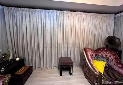 Full-Length Beige Curtains - Ready to Install, Good Condition