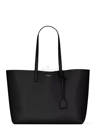 Saint Laurent E/W Shopping Bag - Black Leather