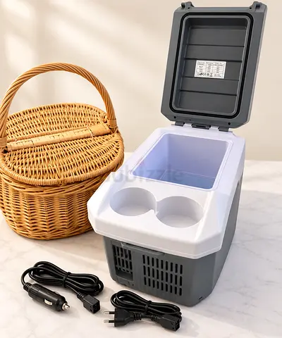 Portable Car Mini Fridge/Cooler with Cup Holders - 12V/220V