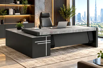 CAP L-Shaped Executive Desk in Dubai | Ergospace