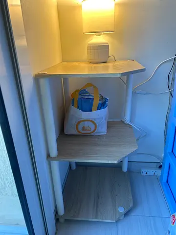 Small two-tier bedside / side table in light oak finish