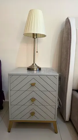 Modern 3-drawer Nightstand - Light Grey