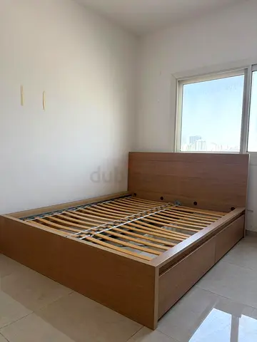 Double Wooden Bed with Storage - Good Condition