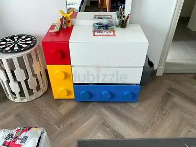 Colorful LEGO-style 3-drawer Kids Dresser / Chest of Drawers