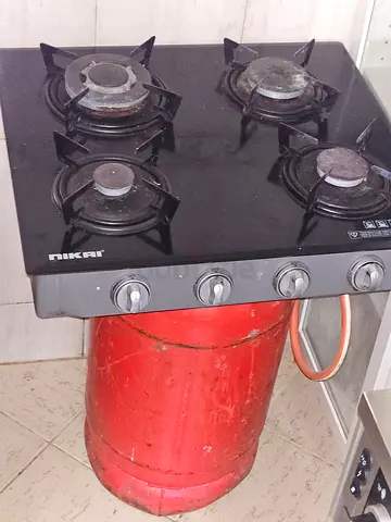 4-Burner Glass Gas Hob with LPG Cylinder Included