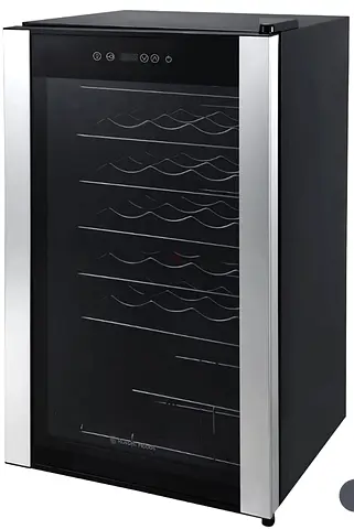 Compact Wine Cooler Refrigerator - Glass Door, Stainless Trim