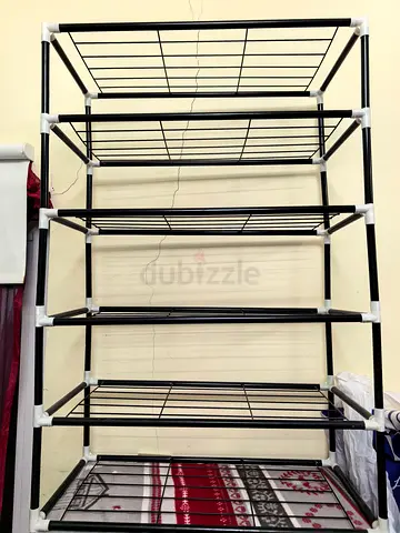 5-Tier Metal Shoe Rack / Shelving Unit - Black (Good Condition)