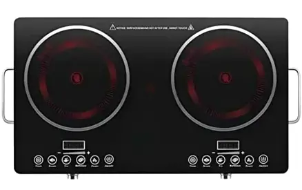 Portable Double Electric Hot Plate - 2 Burner Ceramic Cooker
