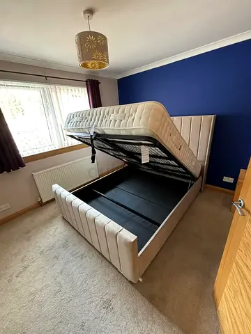 New elegant beige colour 160*200 queen hydraulic storage Bed