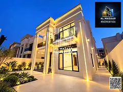 Luxury villa for sale in Al Helio 2 – Ajman | 5 master bedrooms | Ground floor + first floor + roo