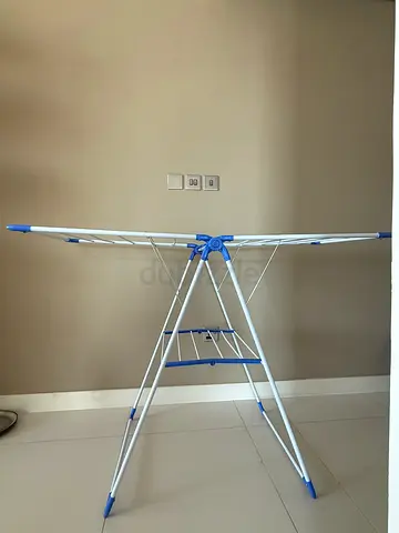 Foldable Indoor Clothes Drying Rack - Lightweight, Blue/White