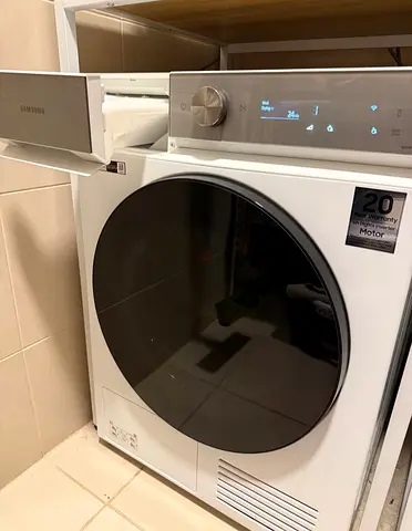 Bespoke Samsung Dryer, White 9kg, with A+++ Energy Efficiency, QuickDrive, AI Dry
