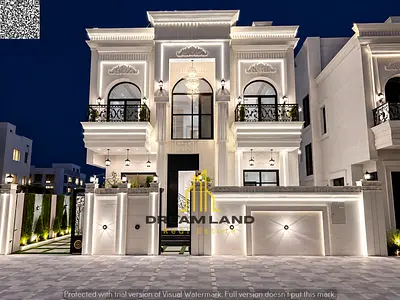 An upscale villa featuring a modern design and spacious interiors, with a practical layout ideal for large families. Villa for Sale in Al Helio – Ajma