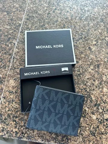 Michael Kors monogram card holder / wallet - navy/black