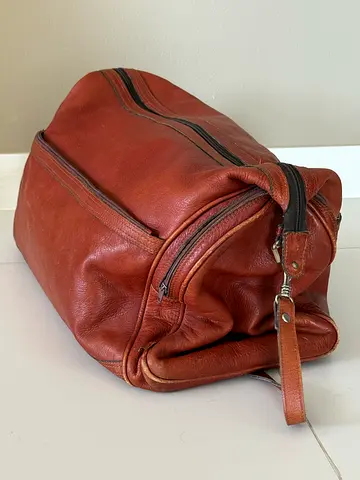 Brown Leather Weekend Duffel Bag - Good Used Condition