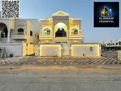 Luxury villa with a classic design, spacious roof, freehold ownership, 6 master bedrooms, and ample 