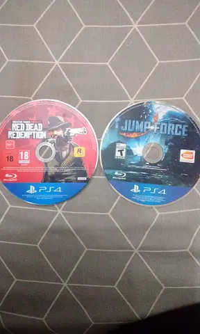 Pair of PS4 game discs: Red Dead Redemption 2 + Jump Force (discs only)