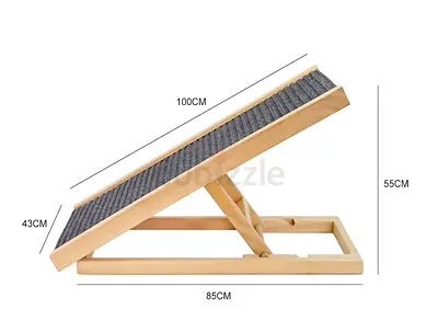 Dog cat wooden adjustable pet ramp elevation for sofa or getting into car