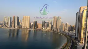 Three Bedroom Apartment for Annual Rent in Al Mamzar Sharjah with Sea View Balcony Free AC Parking G