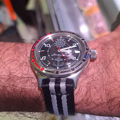 Vostok Amphibia Zissou Mechanical Diver Watch with NATO Strap - Worn