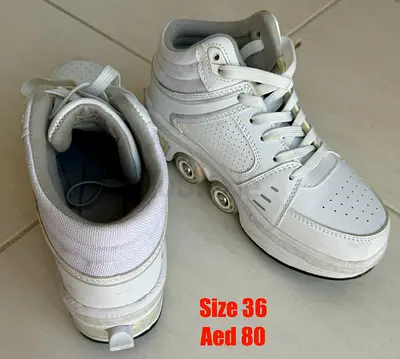 White Inline Roller Skates - Size 36, Good Condition