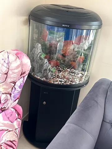 BOYU Half Moon Aquarium with Cabinet – Large Size