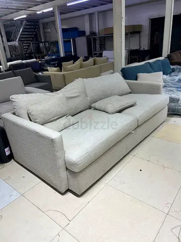 Crate&Barrel Lounge Deep Feather filled Three Seater Sofa Beige Color