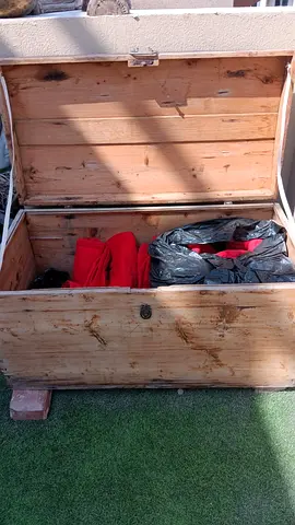 Antique Wooden Storage Chest / Trunk - Rustic Finish