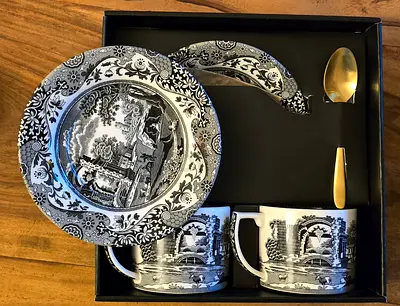 SPODE black - 250 anniversary edition Italian tea set for 2