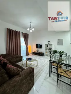 Furnished 1-bedroom apartment (bedroom + living room) available for rent in Al Nakheel, Ajman.