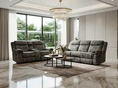 5 Seater Recliner Sofa Set - Comfortable Plush Upholstery