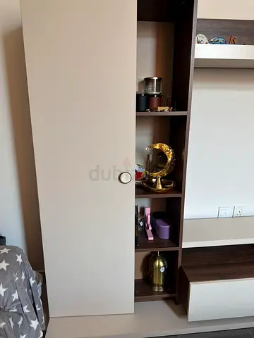 Modern wall-mounted storage cabinet with open shelves