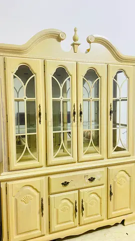 Classic Wooden Display Cabinet / Crockery Unit – 4 Glass Doors