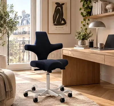 .Selling HAGCapisco Adjustable Standing Desk Chair Black Frame Eco Polyester Black Seat