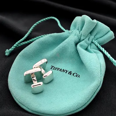 Tiffany & Co. Cushion Square 925 Sterling Silver Cufflinks