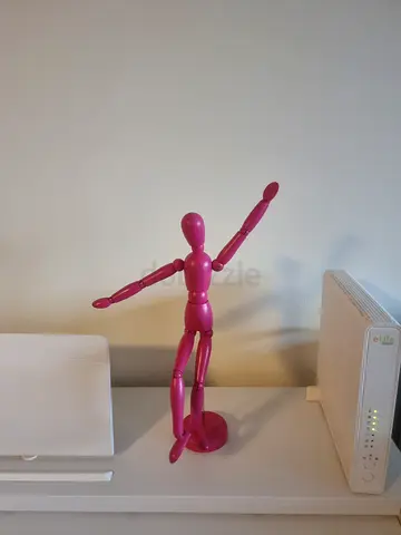 Pink Wooden Artist Mannequin Figure - 30cm Poseable Model