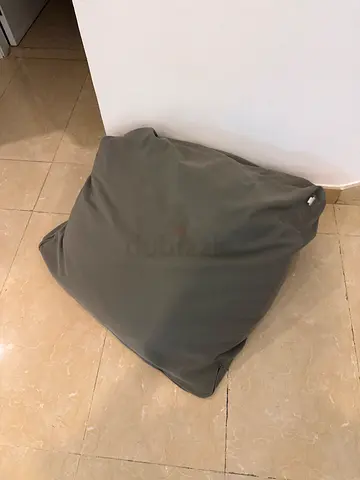 Large Grey Bean Bag / Floor Cushion - Good Condition. We changed filling as was too little inside.