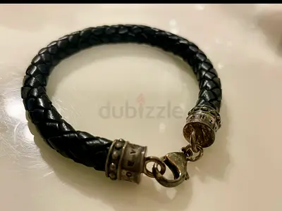 Thomas Sabo Sterling Silver & Black Braided Leather Bracelet