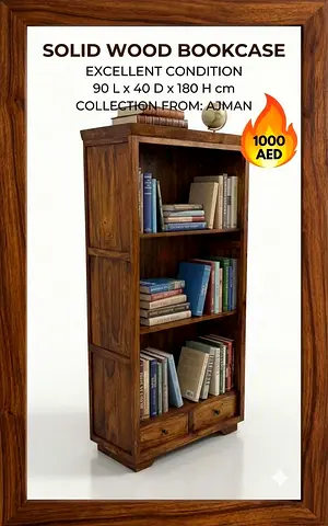 Solid wood bookcase