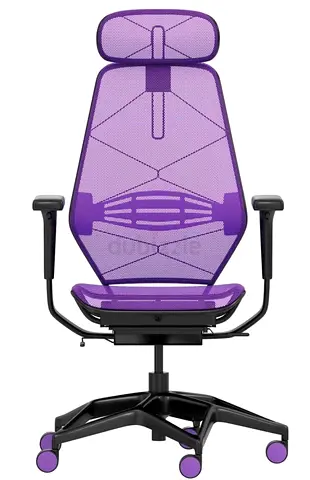 Ergonomic Mesh Office Chair with Headrest – Purple