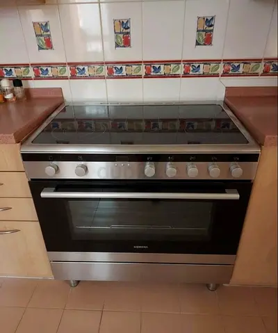 Siemens 90x60cm 5 Burners Electric Cooker With Oven HK9K9V850M Silver 112L