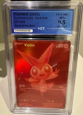 Graded 2025 Pokémon Scarlet & Violet Victini Black Bolt Holo - GEM MT 9.5