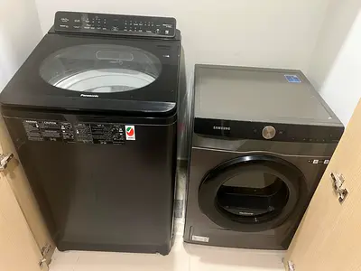 COMBO: Panasonic Top Load Washer + Samsung Front Load Dryer - Good Condition