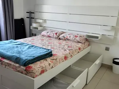 Bed with headboard and mattress for sale
