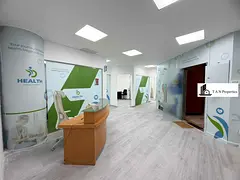 Dewa chiller free.semi furnished independent office with glass partitions .inside pentry bathroom