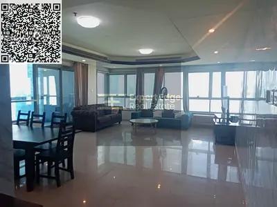 مفروش | تصميم واسع | 2 غرف نوم + صالة مطلة بالكامل على البحر | متاح للإيجار | برج الكورنيش عجمان بسعر 65 ألف درهم