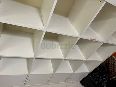 Large White Cube Storage Shelving Unit with Doors - AED 100